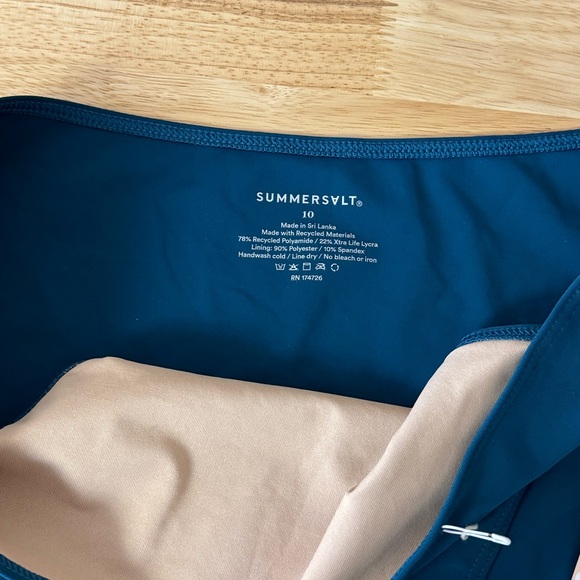 NWT Summersalt The High Leg Mid Rise Bikini Bottom In Blue Size 10 Beach Summer - Picture 5 of 11